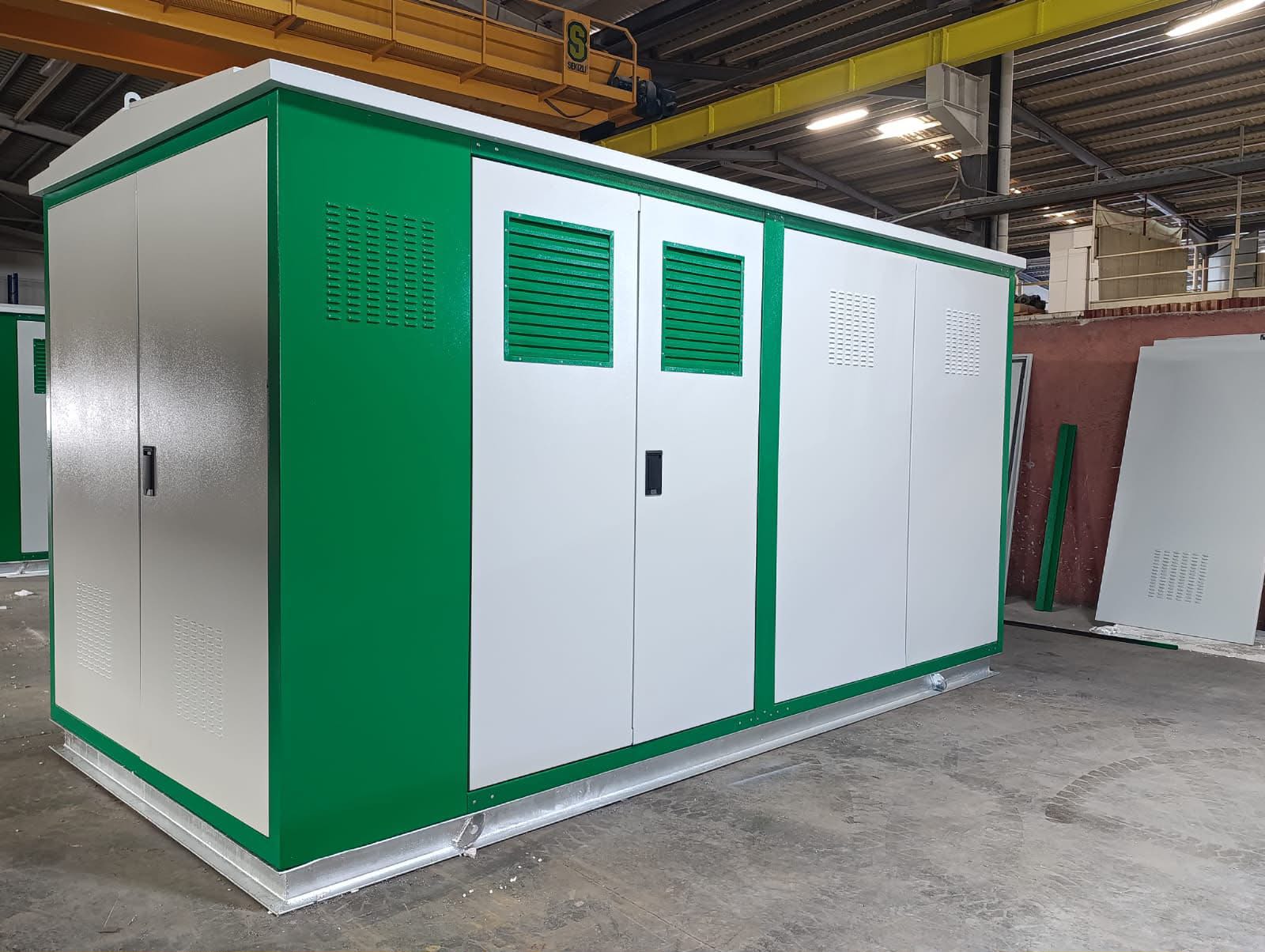 Sheet metal kiosk in the factory
